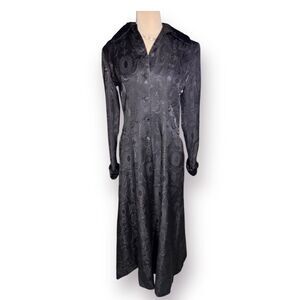 Jessica‎ McClintock Gothcore Dress Vintage Long/Tall Maxi Size S Faux Fur Collar